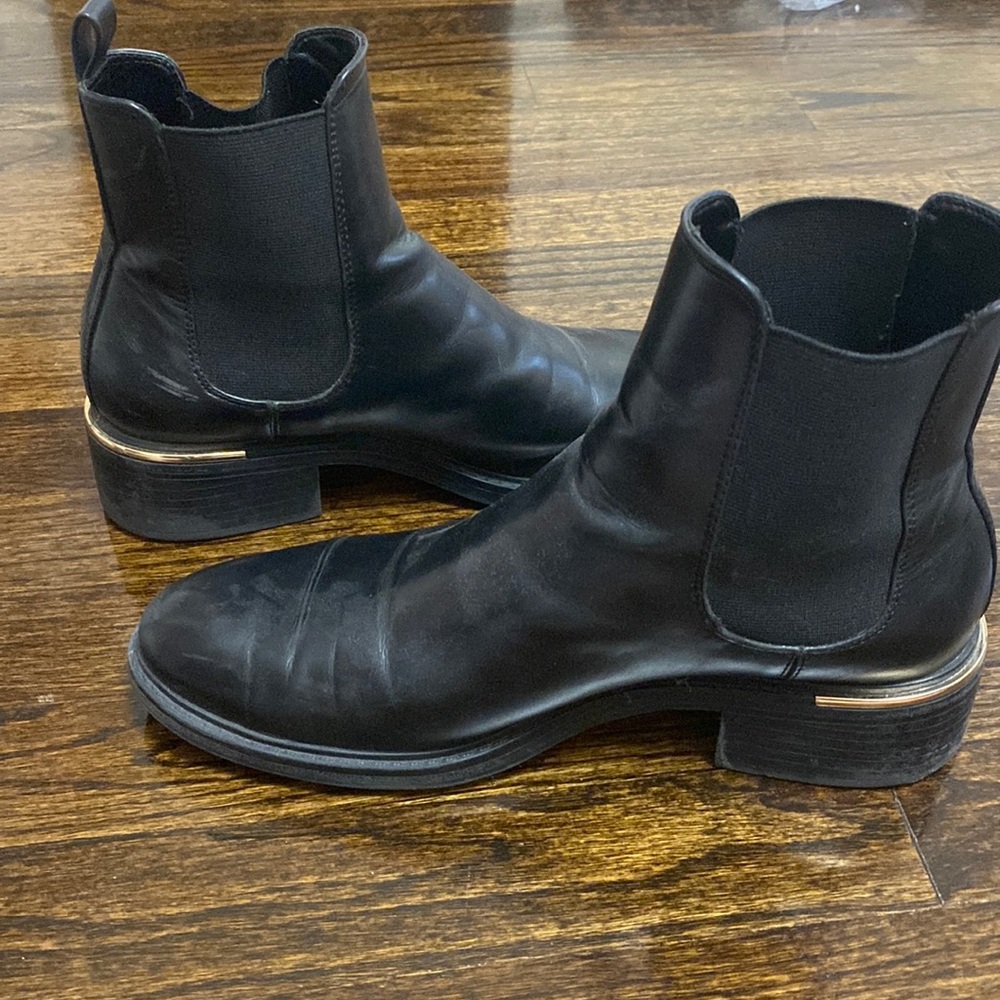 Zara size 10 black military boots, worn